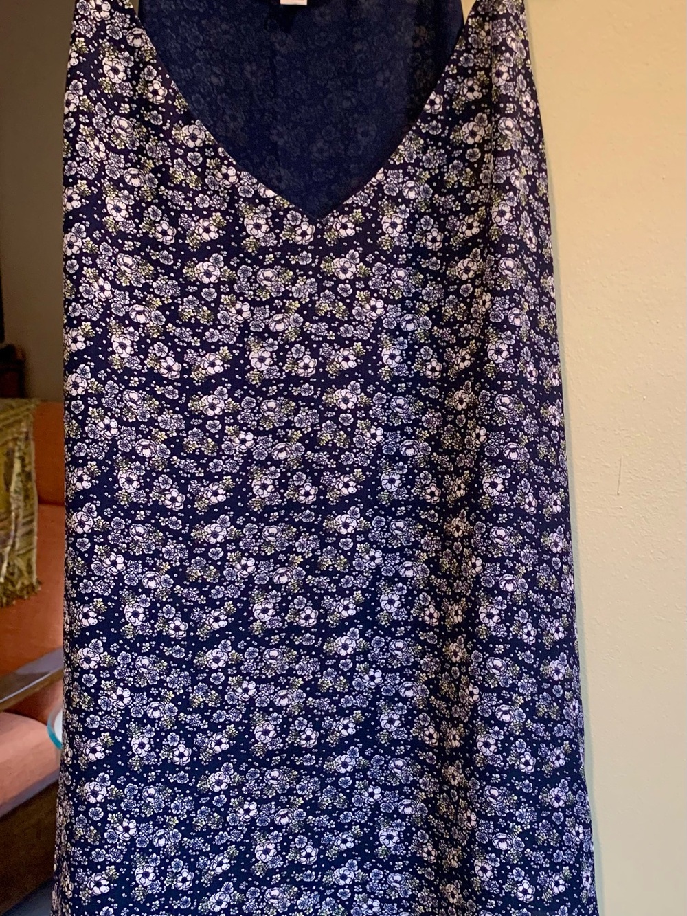 LOFT Outlet Navy Floral A-Line Lined Camisole with White Blooms